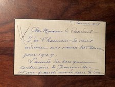 CARTE DE VOEUX MANUSCRITE DE