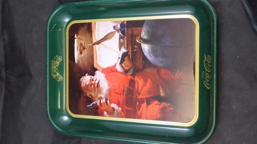 Vintage plateau tin santa - vintage,