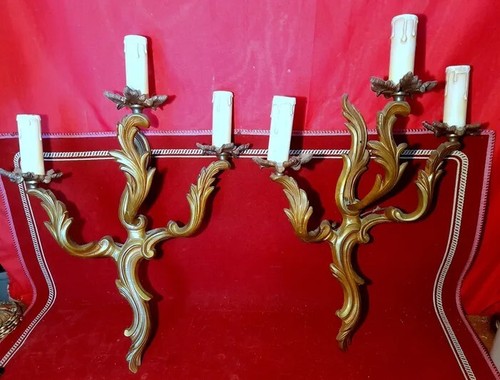 Paire appliques bronze - d'appliques, en