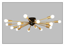 Laiton Spoutnik Lustre Noir