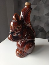 Ancienne Bouteille à Liqueur Écureuil Chicanne en Céramique H24 cm 50cl Vintage