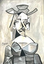 Picasso la Dame. Dessin signé