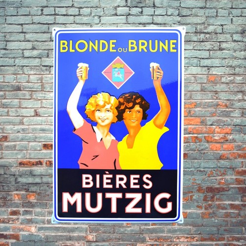 Plaque émaillée bieres - plaque,