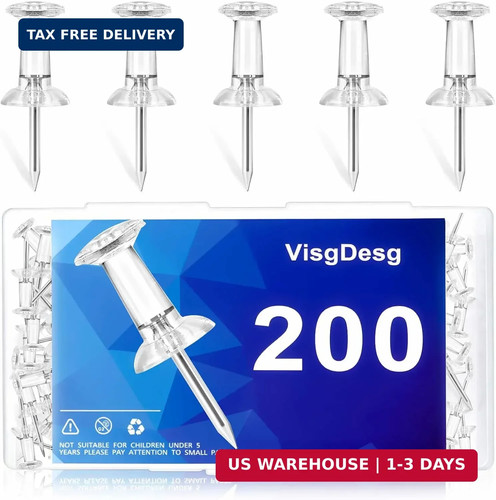 200 pcs clear push - clear,