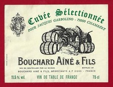 04/23 Etiquette Thème CUVÉE Sélectionnée pour J. GARBOLINO à CHAMBERY, BOUCHARD