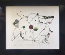 Claude BURET 1926-2010.La ronde dans l'eau.Eau-forte réhaussée.SBD.1999.21x26.