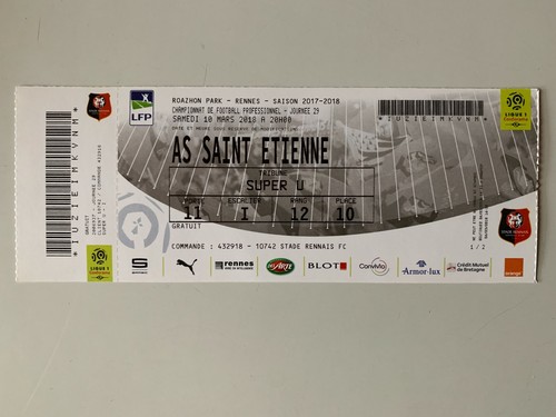 Ticket match rennes st - rennes,
