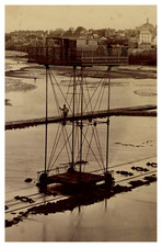 France, Pont roulant de Saint-Malo à Saint-Servan, Tirage vintage, ca.1875 Franc