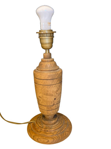 Pied lampe bois tourné - en,
