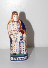 Statuette Religieuse ancienne Sainte-Anne céramique HENRIOT Quimper hauteur 9 cm