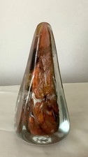 Michèle Luzoro Presse papier en verre soufflé - Pyramide Corail - 1990