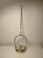 Lampe à Huile Suspendu en Cuivre Jaune  Massif, Décor coq