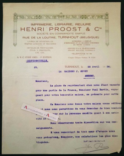 Turnhout 1924 imprimerie - ●,