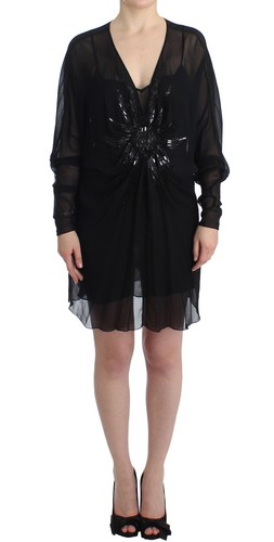 Blouson brodé robe - noire, en