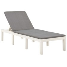Chaise Longue avec Coussin Plastique Anthracite Bain de Soleil Transat vidaXL