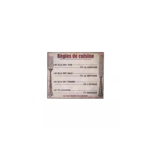Plaque métal règles - , de