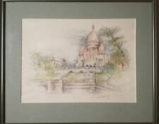 Reproduction Aquarelle "Le Sacré Coeur" par Bernadette Voz Made In France