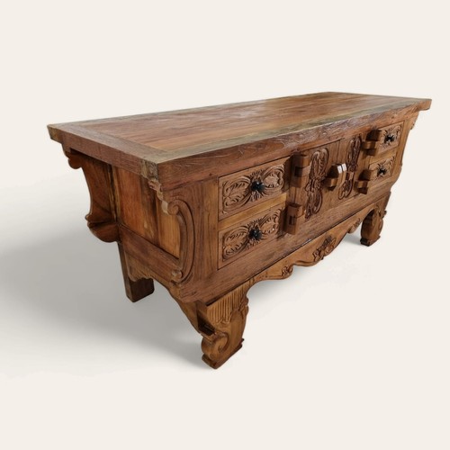 Buffet teck meuble massif - en,