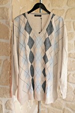 Pull col V avec laine beige