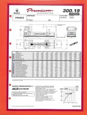 RENAULT TRUCKS  / PREMIUM  PORTEUR 300.19 CITERNIER / FICHE TECHNIQUE de 1997