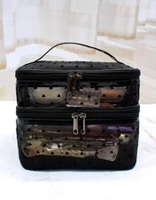 Trousse De Toilette Femme A Cœur Noir Sac De Maquillage Compartiment Transparent