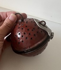 Boule à riz 1900 boite métal émaillé Email bordeaux collection Déco Cuisine