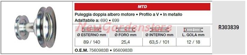 Poulie double arbre moteur - poulie,