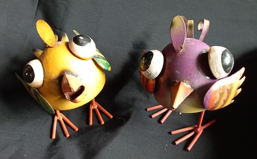 Statuettes oiseaux metal - en,