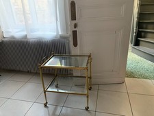 Desserte en laiton et verre
