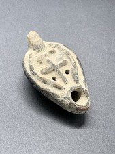 Ancienne Lampe A Huile En Terre Cuite Vintage Old Oil Lamp 1