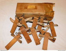 10 SUPPORTS CUIR BAIONNETTE MAS 49 + 49-56 - CUIR FAUVE - DE STOCK  - 1960