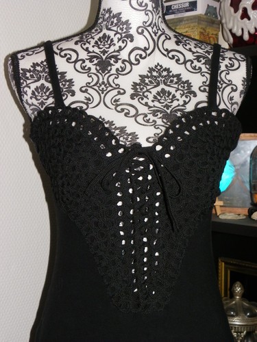 Robe noire vintage plastron
