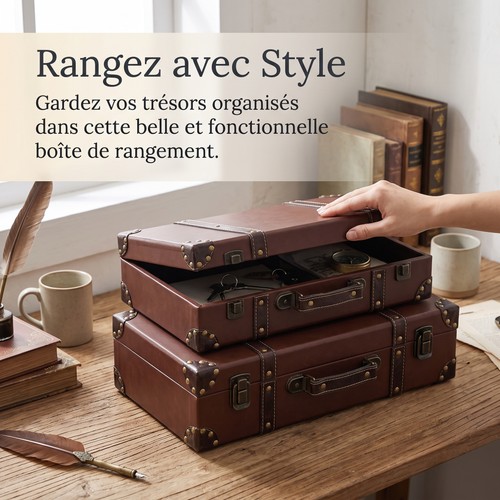 Malle rangement vintage en - rangement,