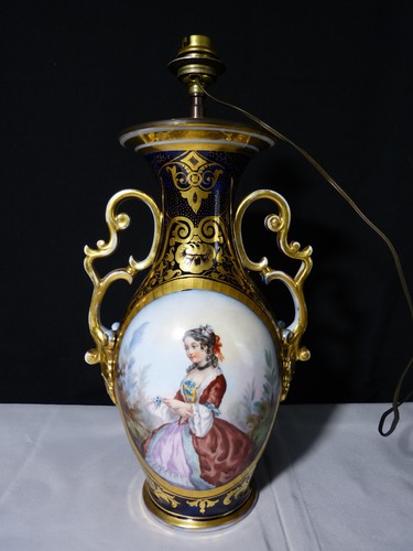 Vase ancien pied lampe - , en