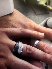 Bague blanc 18 - or,