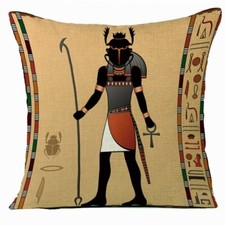 Taie d'oreiller housse de  coussin Egypte ancienne 45x45 cm 