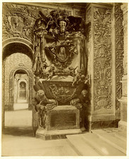 Malta, Interior of St. John's Co Cathedral. Monument  Vintage albumen print
