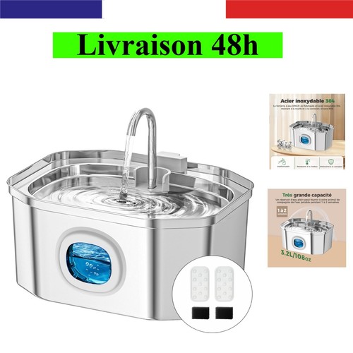 Fontaine eau chat inox - à, 3.2l