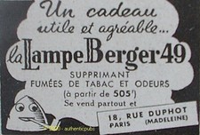 PUBLICITE LAMPE BERGER 49
