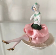 Poudrier Demi figurine Half doll Flapper Fasold & Stauch porcelaine houppette