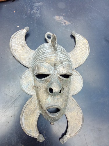Masque africain bronze - masque, en