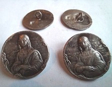 4 RARES boutons LA JOCONDE