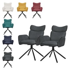 Chaise pivotante avec accoudoirs dossier ergonomique lot de 2/4/6 pcs au choix