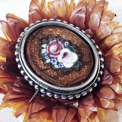 Broche fin xixe micromosaique - xixe,