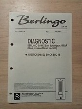 (339B) Manuel atelier CITROEN Berlingo 2.0 HDI - Diagnostic, Inj. Bosch EDC 15