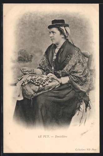 Cpa puy dentellière frau - puy,, dentellière,