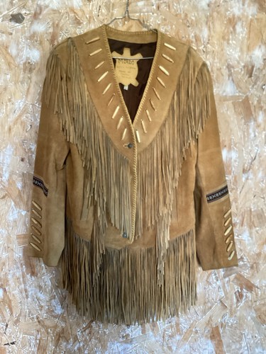 Veste cuir suédé western - en,