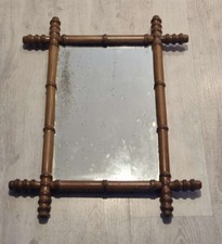 Miroir ancien en bois tourné