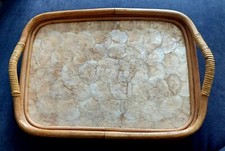 Joli Plateau Vintage Bambou Et