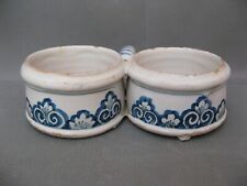 1695* huilier vinaigrier tripode faience nevers decor lambrequin 18/19eme siecle